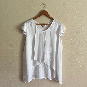 Counterparts Womens Blouse White Ruffle Flutter Tunic Summer Top Size XL